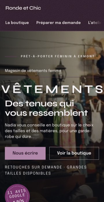 Site d'une boutique de mode femme à Ermont