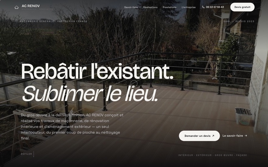 Aperçu du site AC Renov IDF, réalisé par Novellum