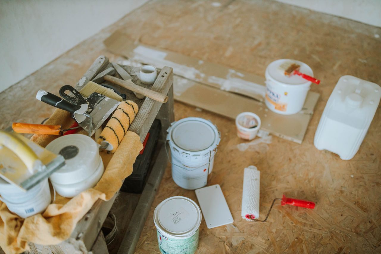 Outils et matériaux sur chantier